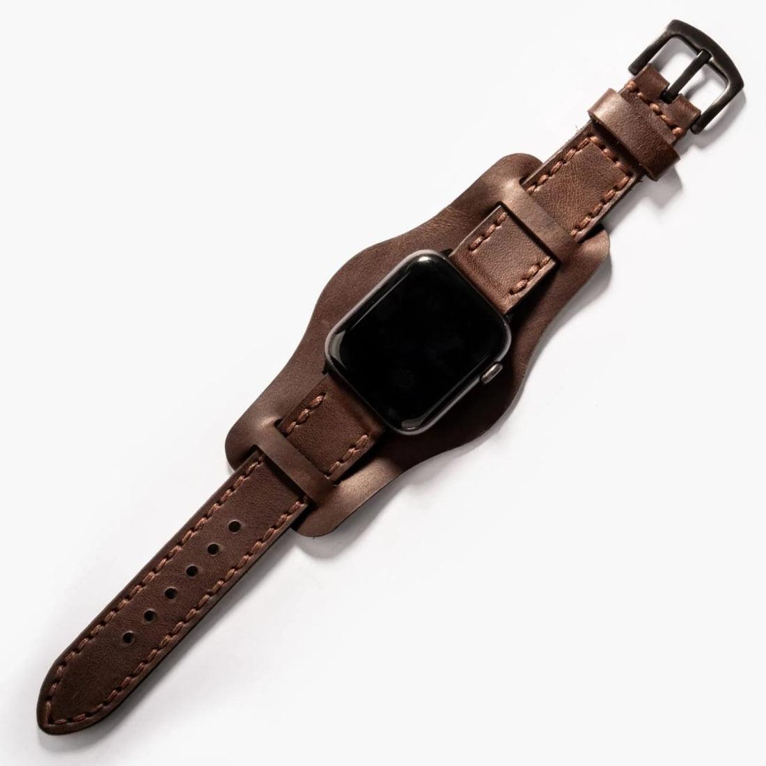 Bund Çift Katlı Deri Apple Watch Kayışı deri saat kordonu