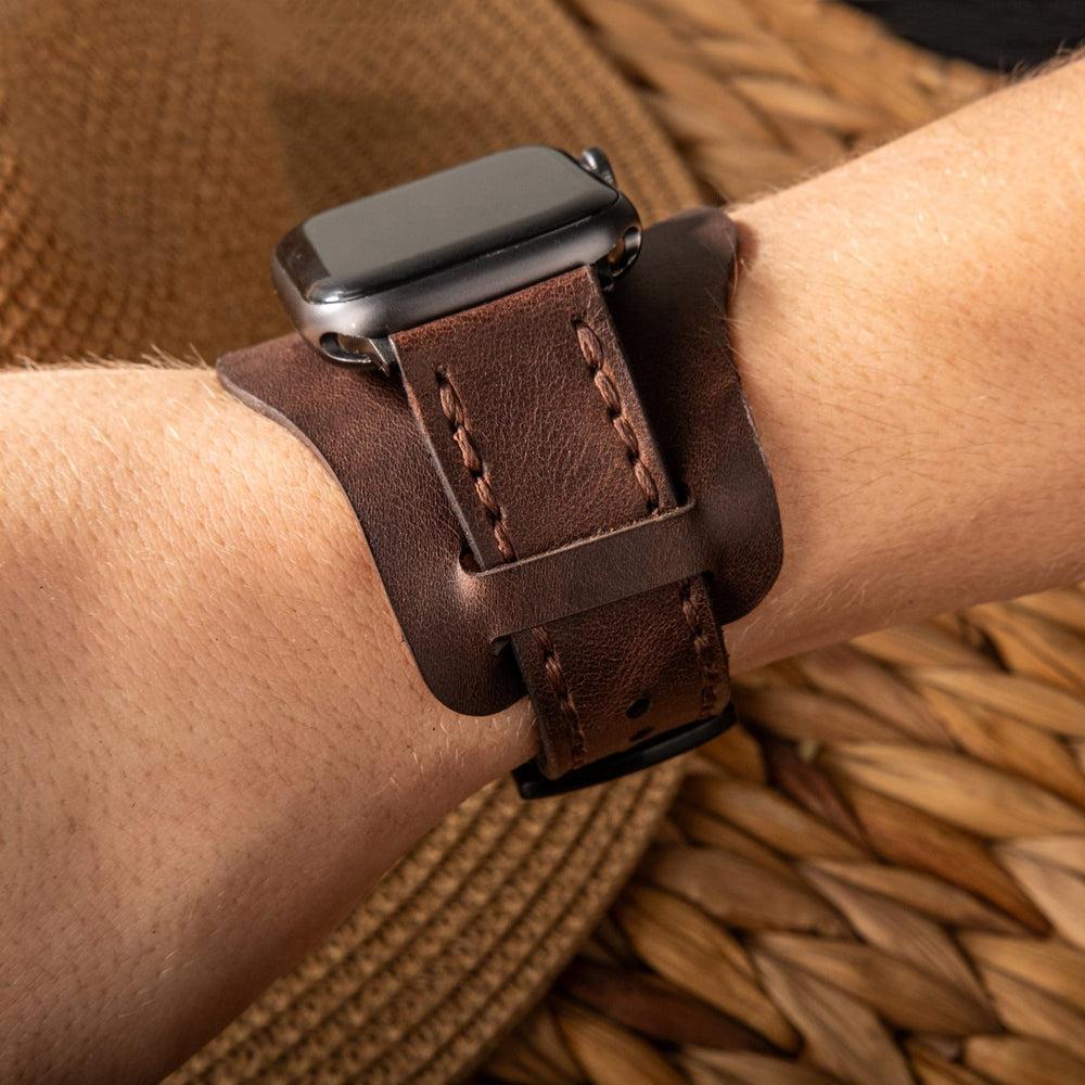 Bund Çift Katlı Deri Apple Watch Kayışı deri saat kordonu