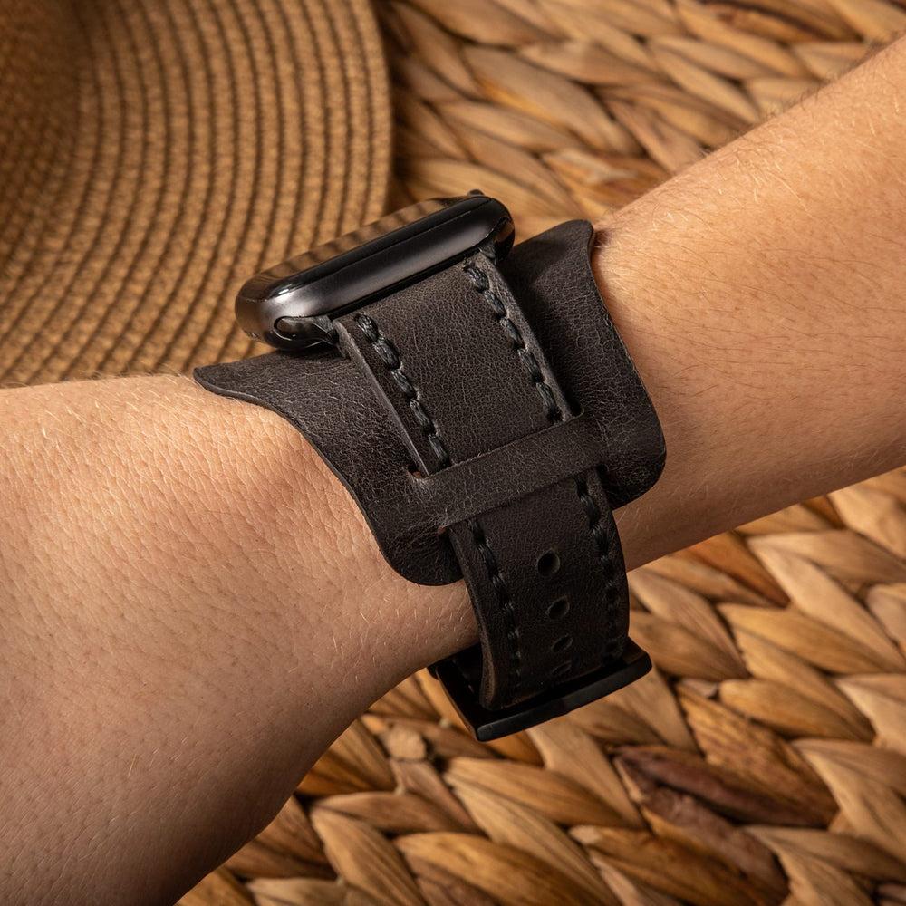Bund Çift Katlı Deri Apple Watch Kayışı deri saat kordonu