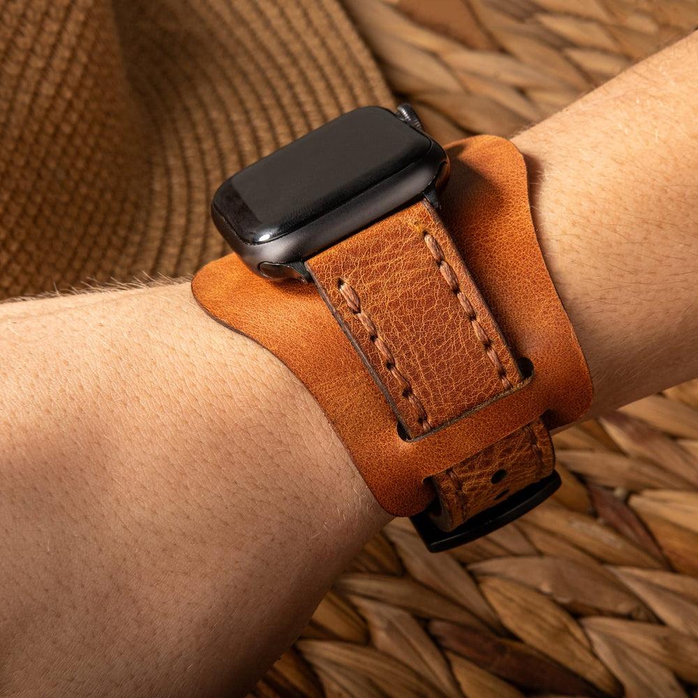 Bund Çift Katlı Deri Apple Watch Kayışı deri saat kordonu
