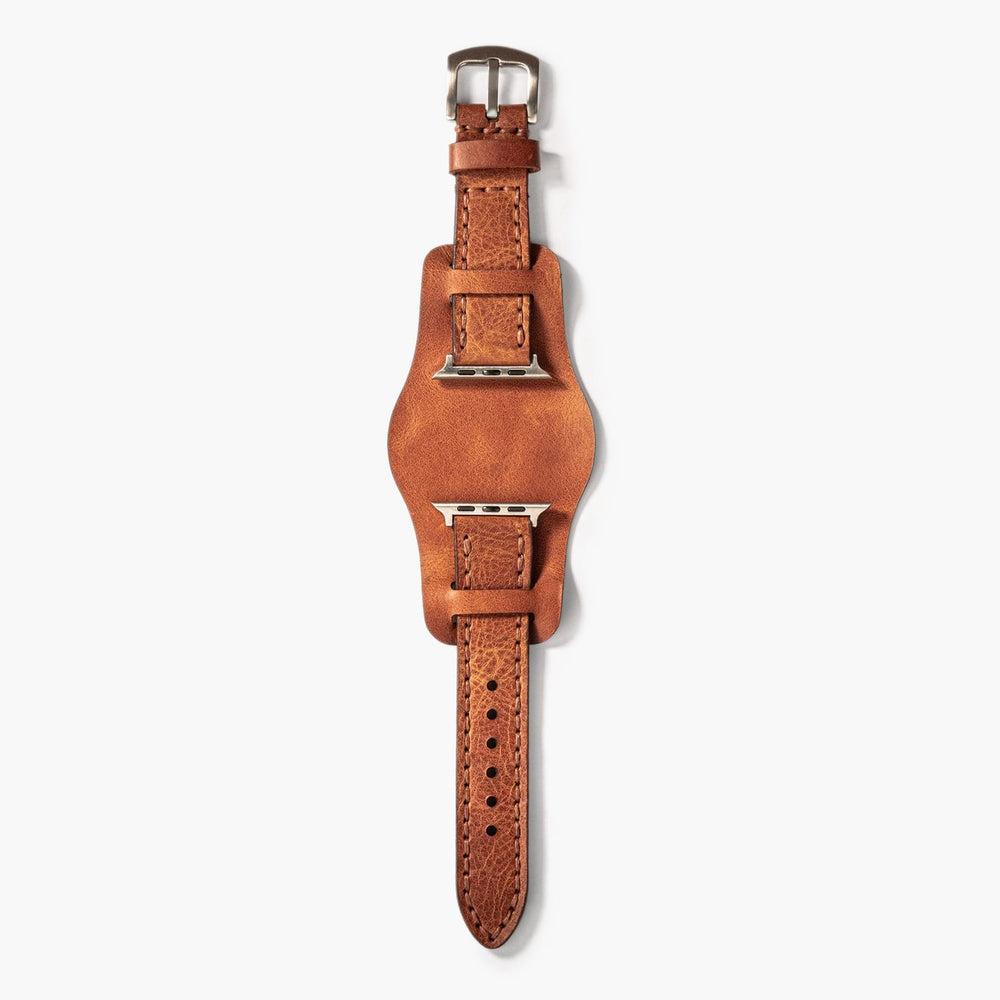Bund Çift Katlı Deri Apple Watch Kayışı – Camel Kullanım — El Yapımı Hakiki Deri | Deri Kordon