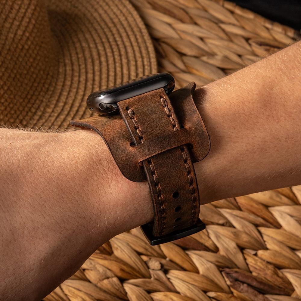 Bund Çift Katlı Deri Apple Watch Kayışı deri saat kordonu