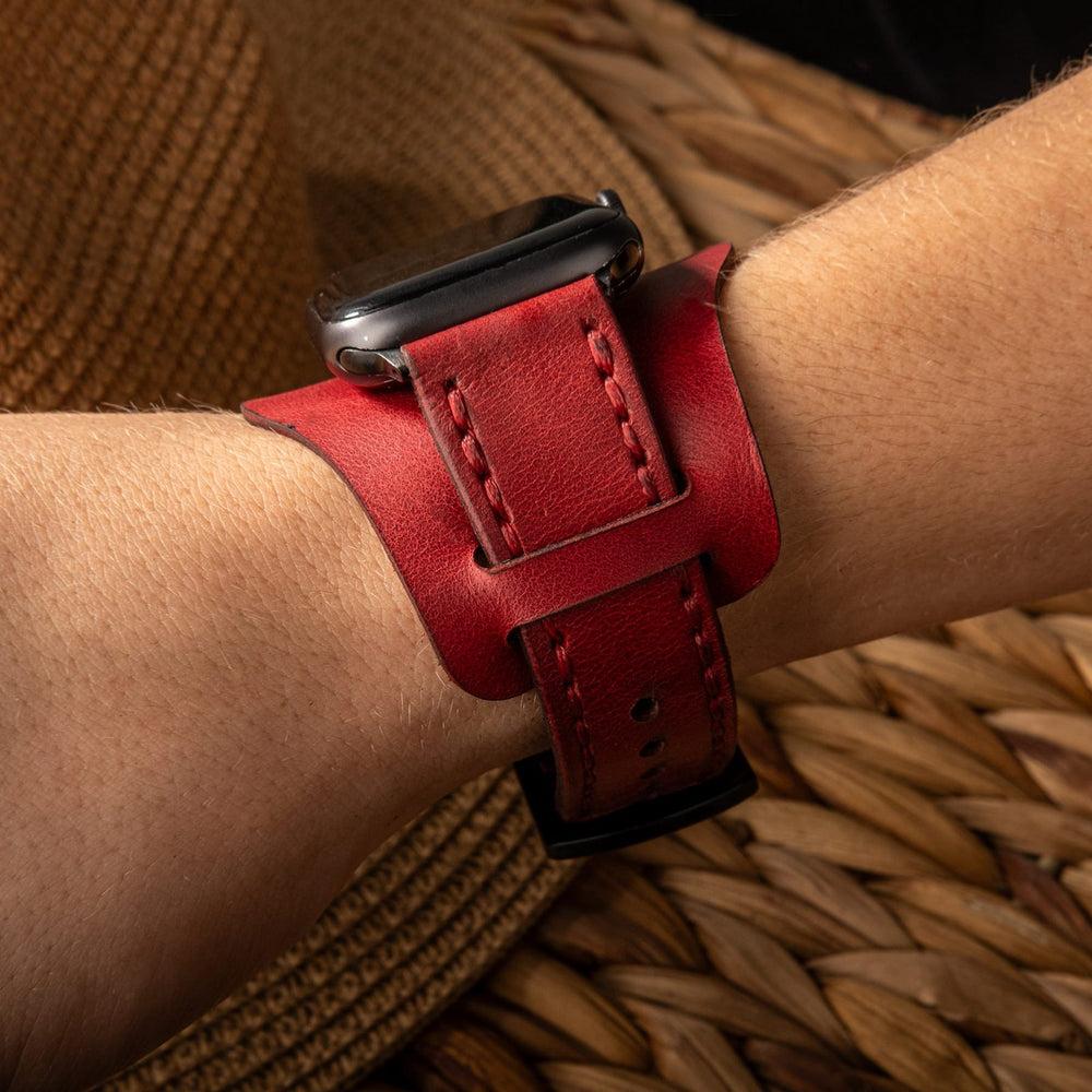 Bund Çift Katlı Deri Apple Watch Kayışı deri saat kordonu