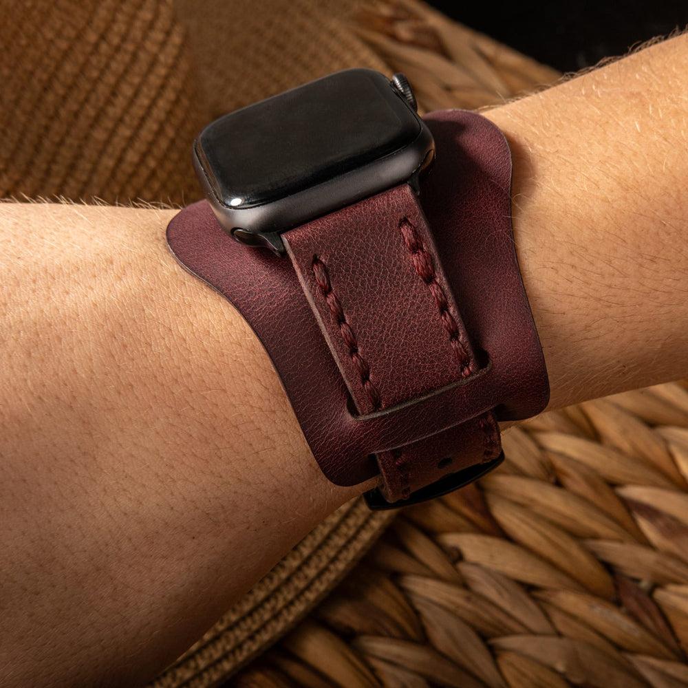 Bund Çift Katlı Deri Apple Watch Kayışı deri saat kordonu