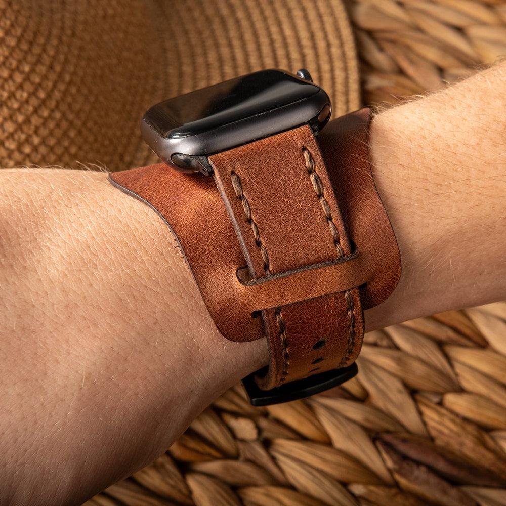 Bund Çift Katlı Deri Apple Watch Kayışı deri saat kordonu