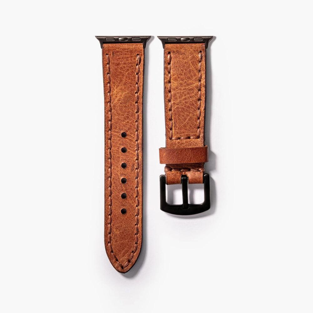 Çift Kat Deri Apple Watch Kayışı – Camel Arka Yüz — El Yapımı Hakiki Deri | Deri Kordon