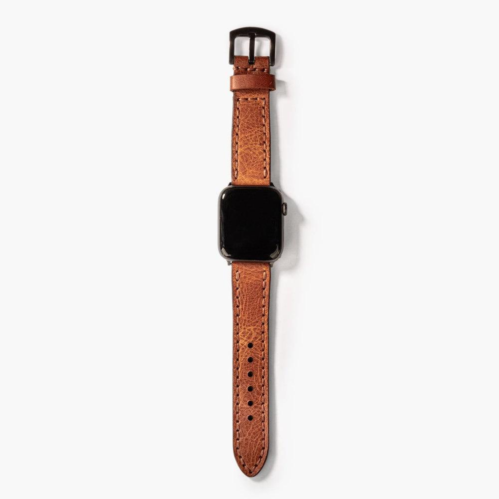 Çift Kat Deri Apple Watch Kayışı – Camel Kullanım — El Yapımı Hakiki Deri | Deri Kordon