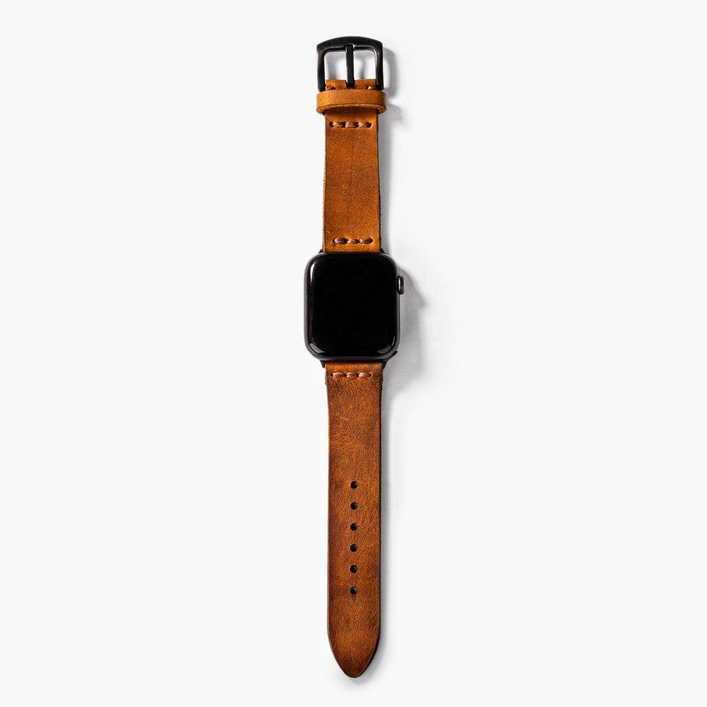 Tek Kat Deri Apple Watch Kayışı – Cat Arka Yüz — El Yapımı Hakiki Deri | Deri Kordon