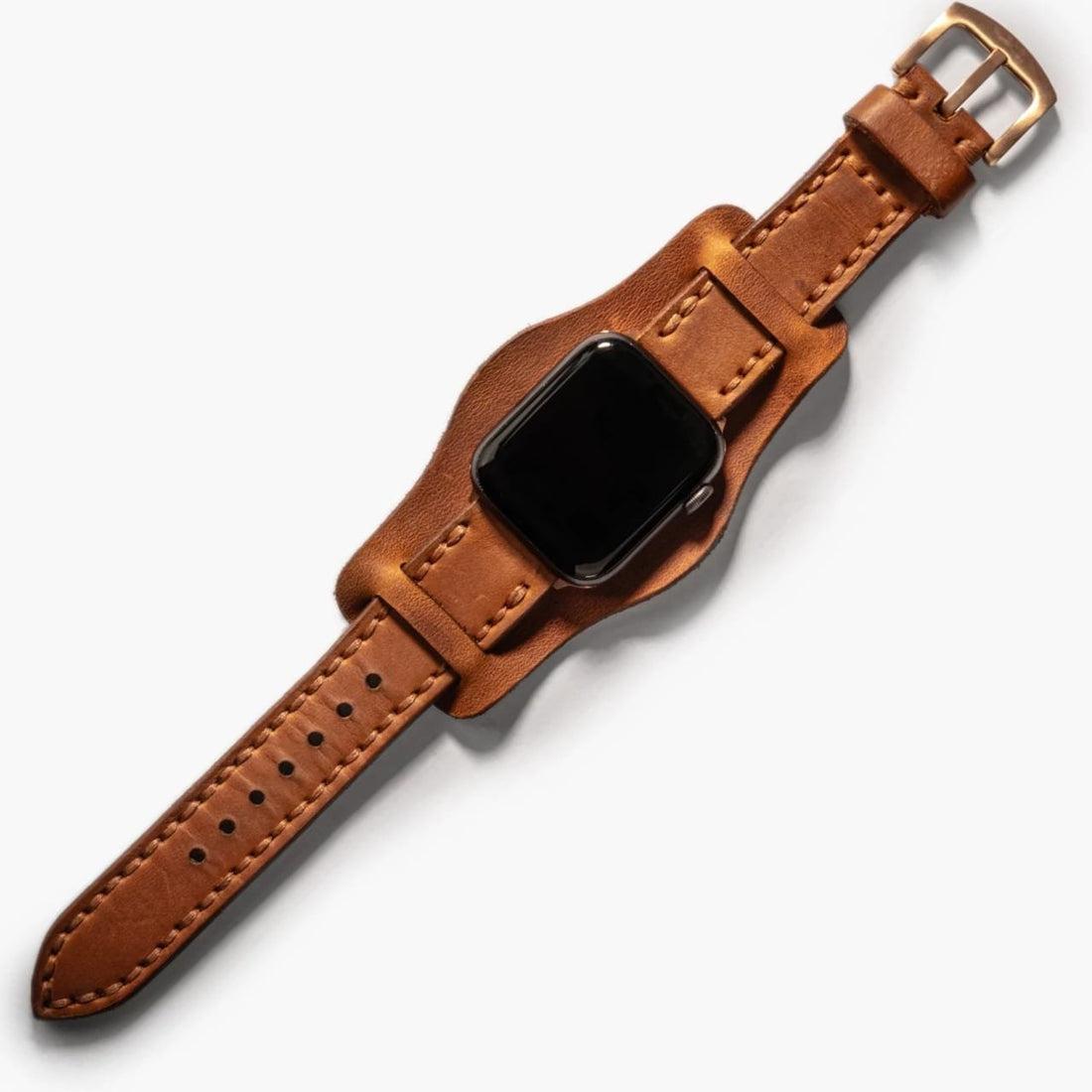Bund Çift Katlı Deri Apple Watch Kayışı deri saat kordonu