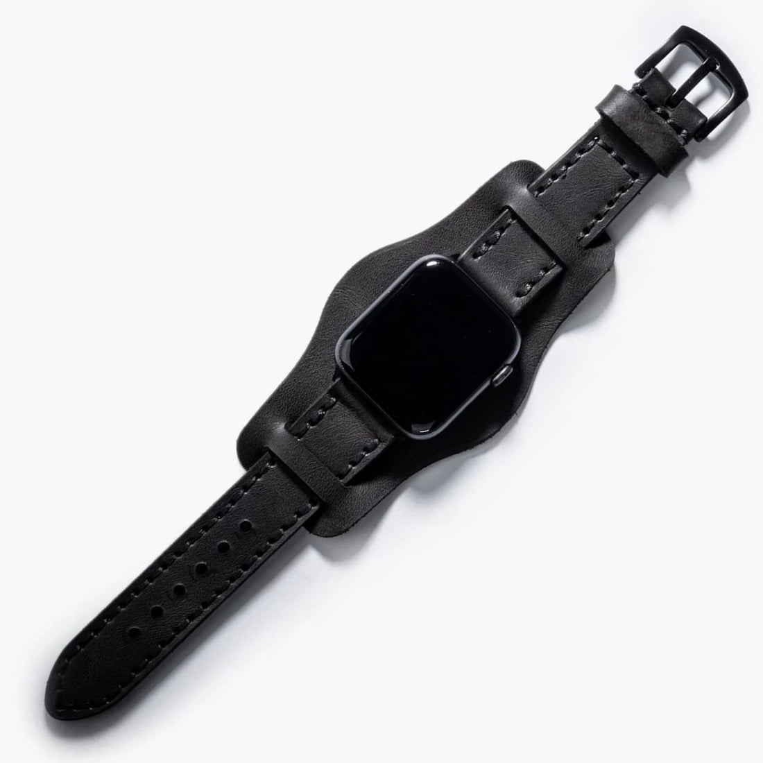 Bund Çift Katlı Deri Apple Watch Kayışı Antrasit deri saat kordonu