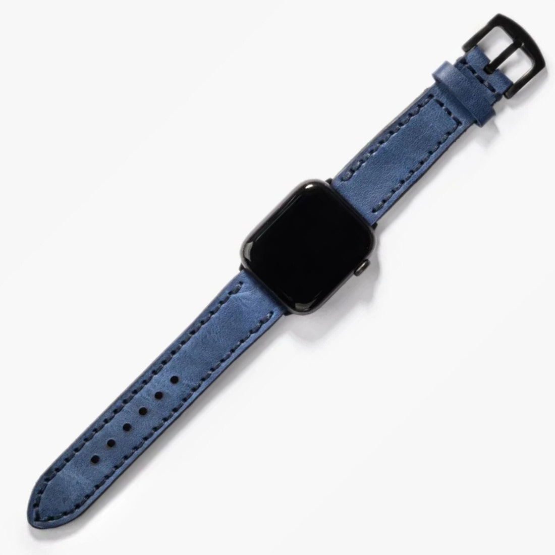 Çift Kat Deri Apple Watch Kayışı Mavi deri saat kordonu